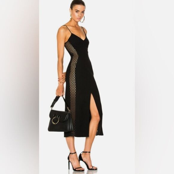 David Koma Side Cut Out beige black Pencil Dress size 6 - Picture 1 of 13